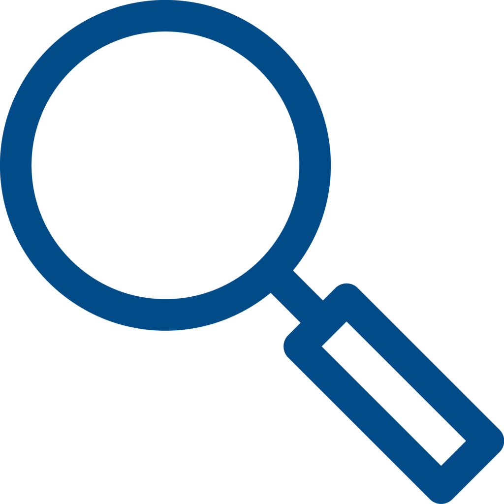 Graphic of a handheld magnifying glass 