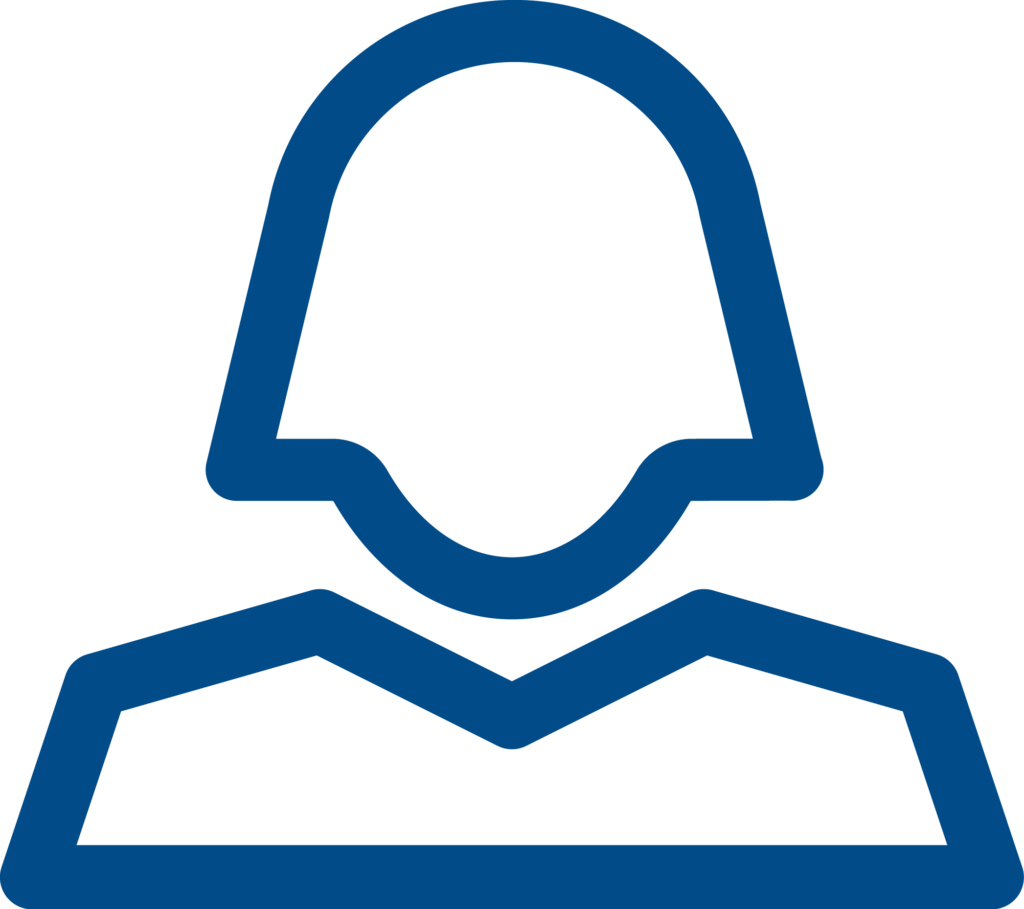Silhouette of a persons head and shoulders