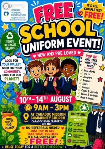 Free School Uniform Event poster